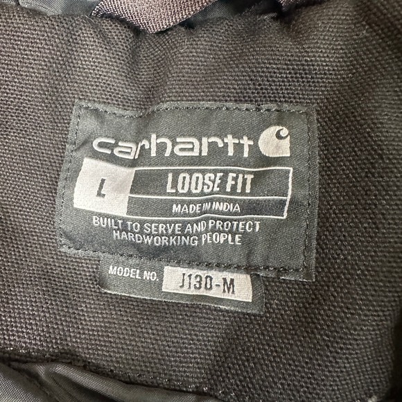 Carhartt J130-M Loose Fit Jacket Black Mens Large NWT hooded duck work coat - Picture 6 of 10
